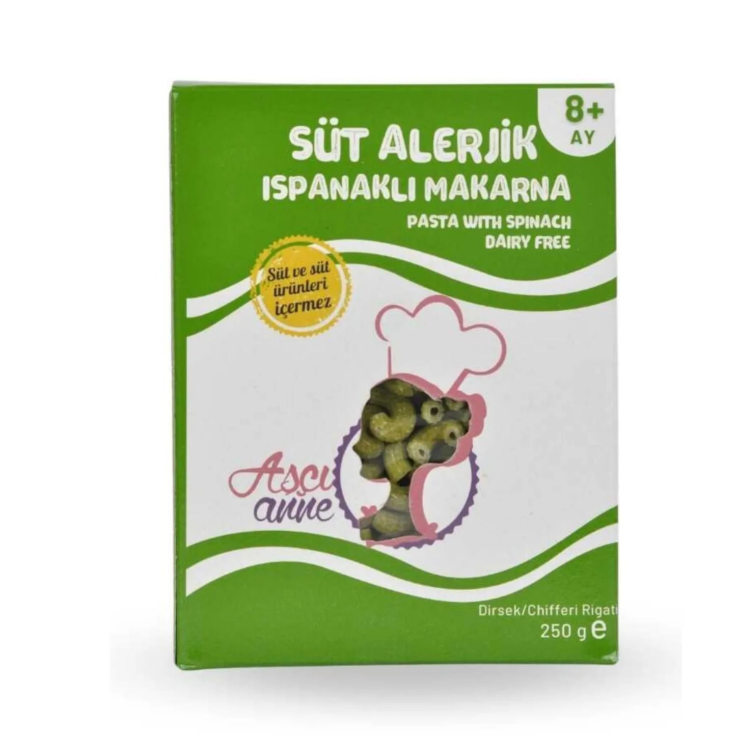 Aşçı Anne Süt Alerjik Ispanaklı Makarna (Dirsek)