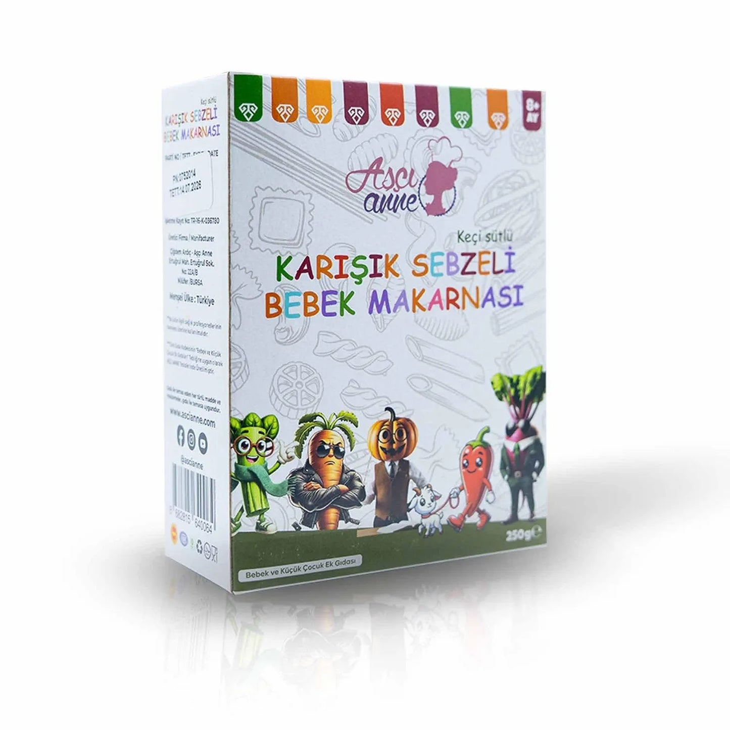 Aşçı Anne Karışık Sebzeli Boncuk Makarna - Bebek Makarnası 8+ Ay