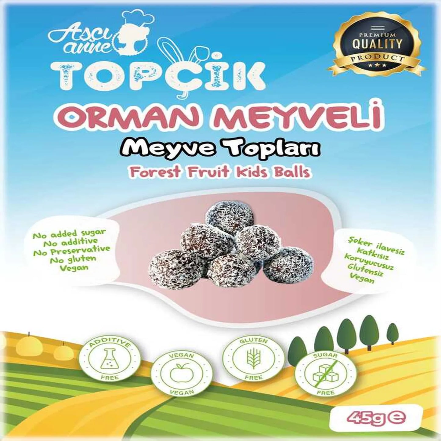 Aşçı Anne Topçik Orman Meyveli Meyve Topları