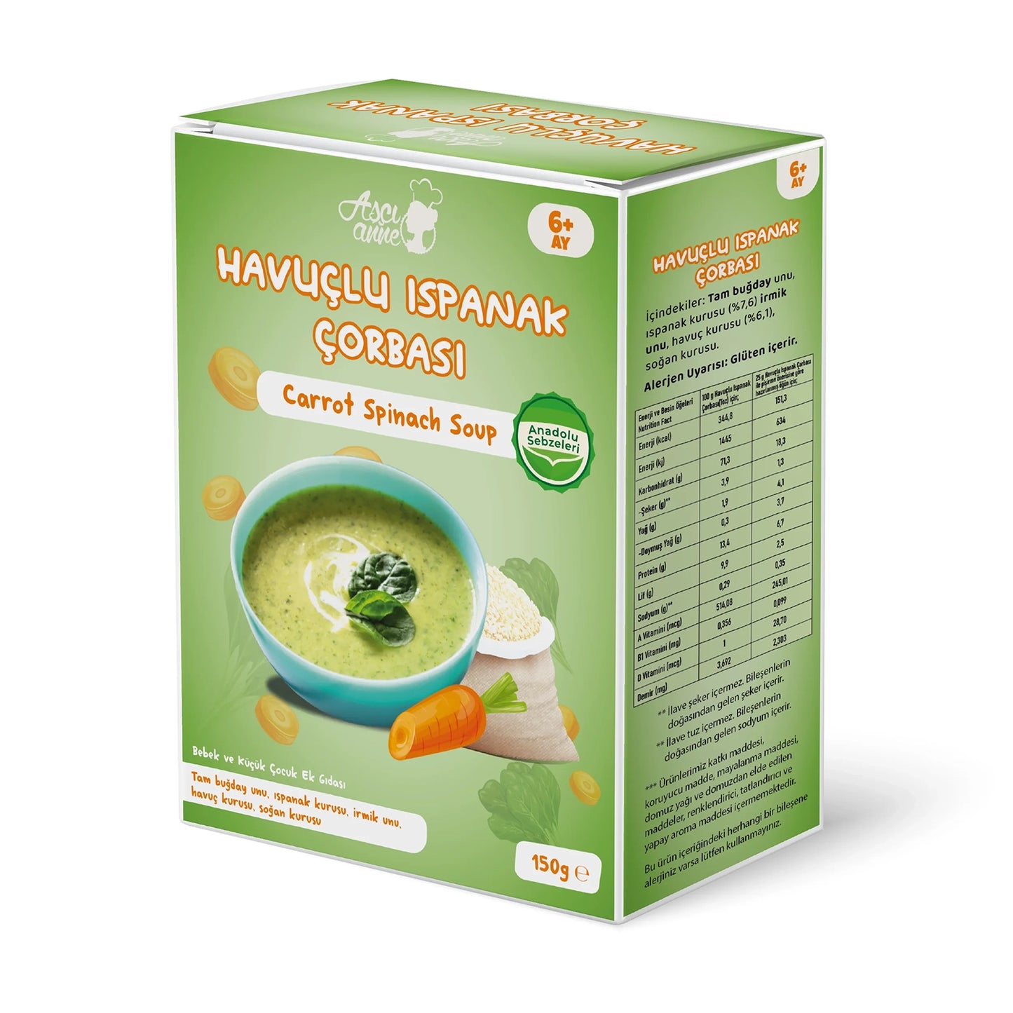 Aşçı Anne Havuçlu Ispanak Çorbası