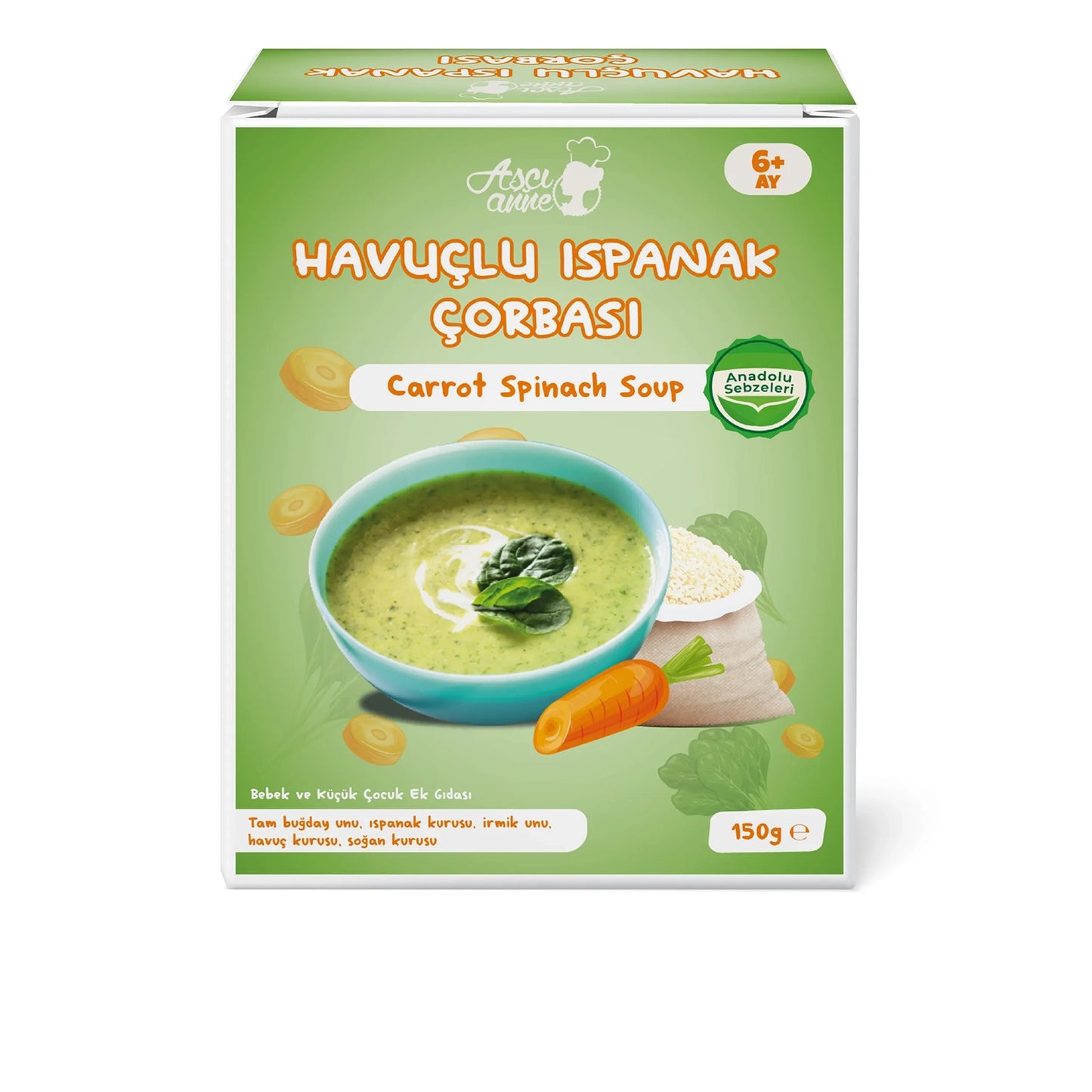 Aşçı Anne Havuçlu Ispanak Çorbası