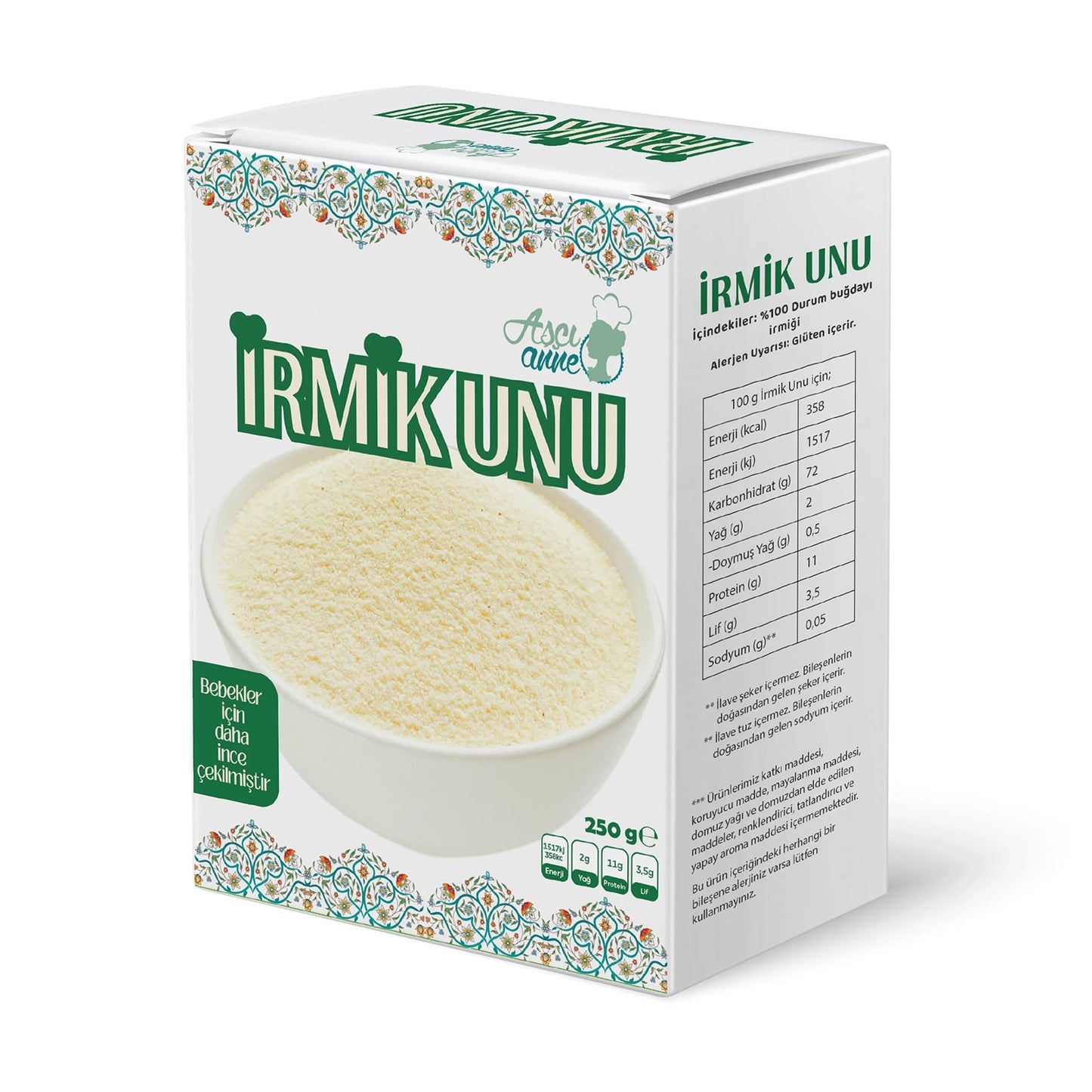 Aşçı Anne Bebek İrmiği - Doğal İrmik Unu 6+ Ay