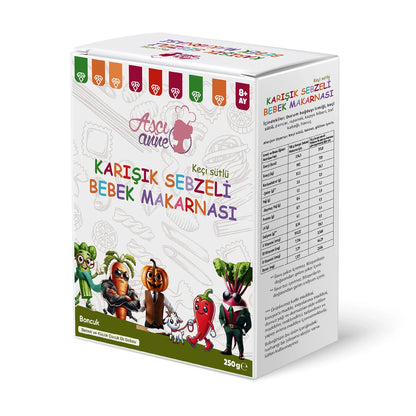 Aşçı Anne Karışık Sebzeli Boncuk Makarna - Bebek Makarnası  8+ Ay