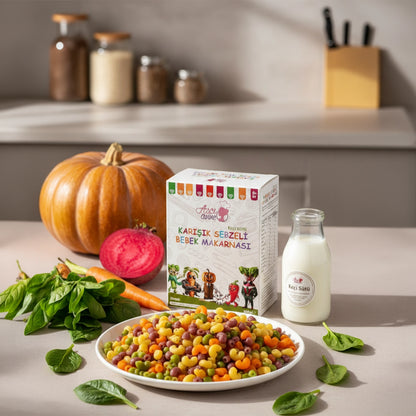 Aşçı Anne Karışık Sebzeli Dirsek Makarna - Bebek Makarnası 8+ Ay