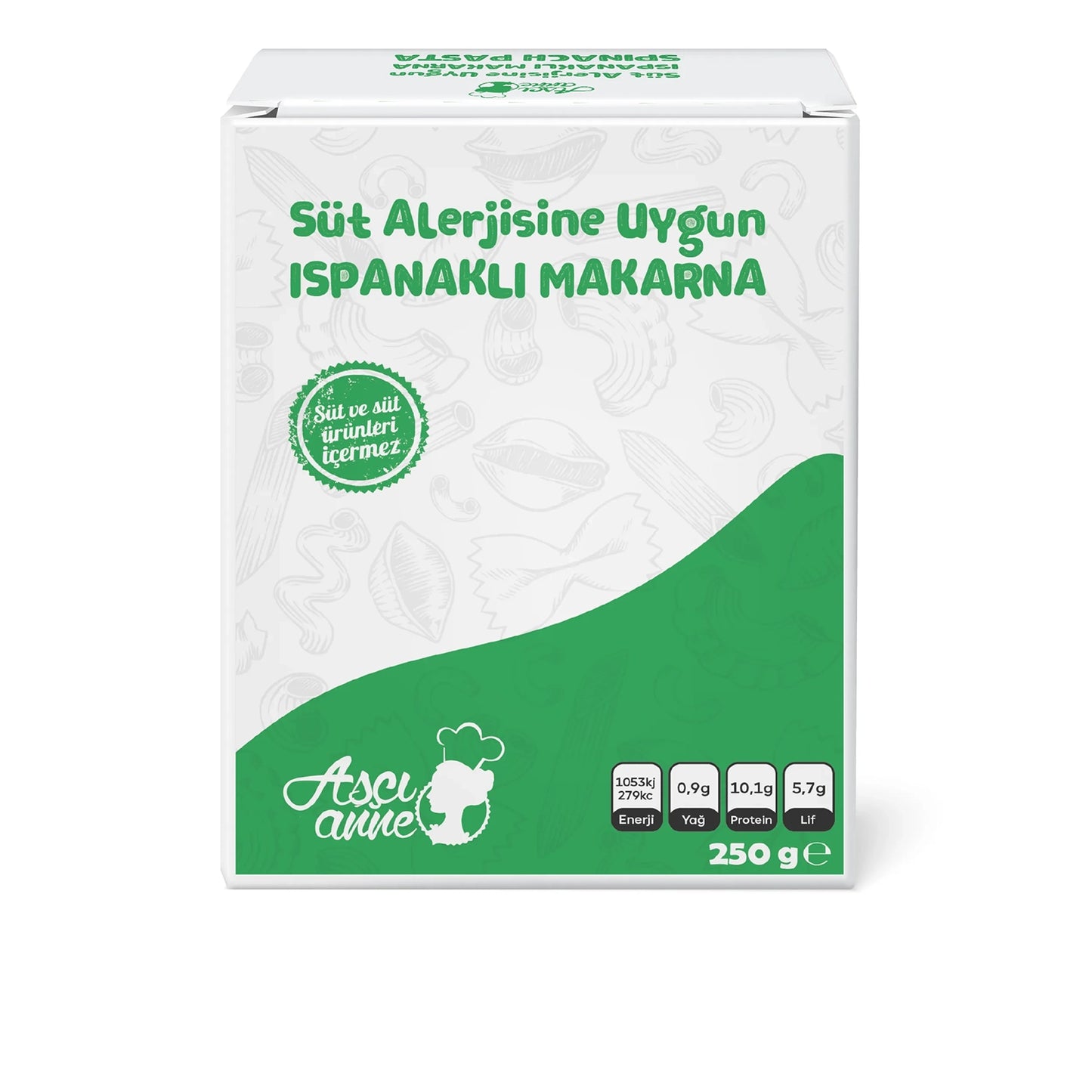 Aşçı Anne Süt Alerjik Ispanaklı Makarna (Dirsek)